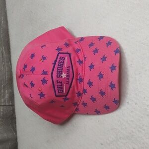 Gulf Shores Alabama Hat Cap Strap Back Pink Blue AOP